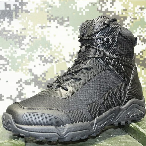 Ультралегкие армейские ботинки для мужчин и женщин, ботинки с высоким берцем для полевых тренировок, военные сапоги для походов, размеры 36-48