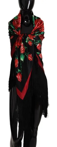 DOLCE - GABBANA Шарф Разноцветные розы, шаль, платок, 140см x 140см 1440долл.
