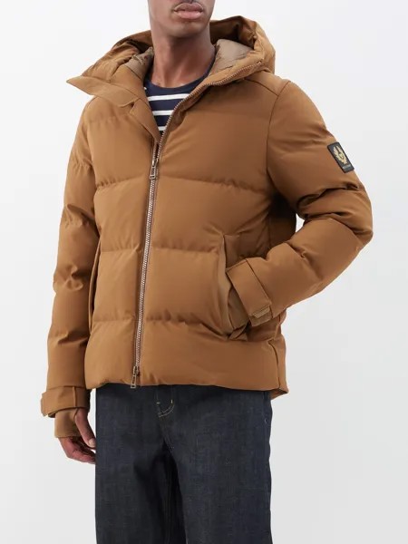 Стеганое пуховое пальто pulse с капюшоном Belstaff, коричневый