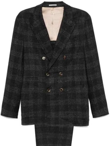 Brunello Cucinelli костюм в клетку, серый