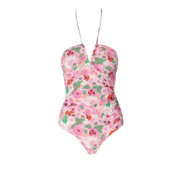 Купальник floral swimsuit Ganni, розовый