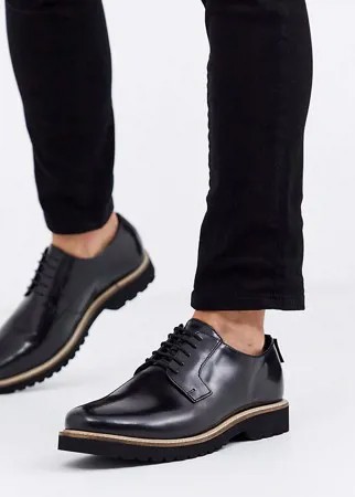 Черные ботинки для широкой стопы на шнуровке и массивной подошве Ben Sherman-Черный
