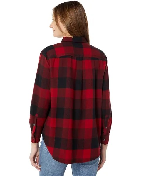 Рубашка Madewell Oversized Ex-Boyfriend Side Placket Buffalo Check Shirt, цвет Scarlet