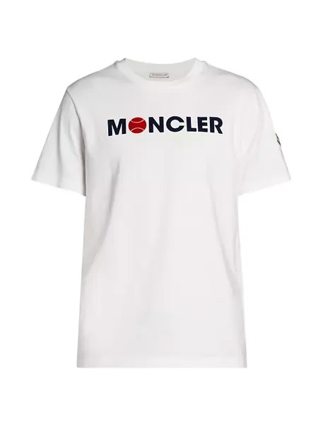 Футболка с круглым вырезом и логотипом Moncler, белый