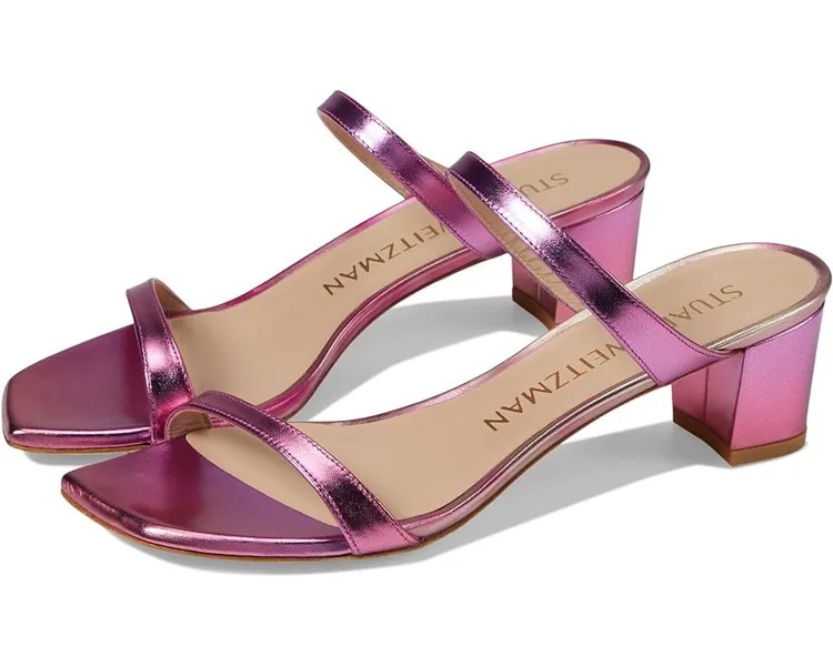 Туфли Stuart Weitzman Aleena 50 Block Slide, цвет Hot Pink Multi