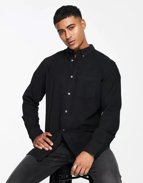 Черная вельветовая рубашка с длинными рукавами French Connection
