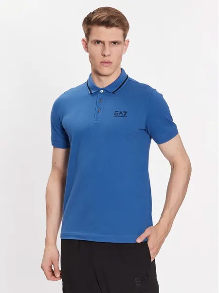 Рубашка поло стандартного кроя Ea7 Emporio Armani, синий
