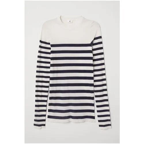 Лонгслив H&M, размер XS, белый, синий
