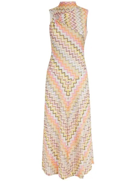 Missoni платье миди с зигзагообразным узором, нейтральный цвет