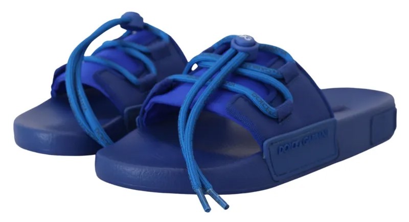DOLCE - GABBANA Shoes Синие сандалии из эластичной резины, мужские шлепанцы без шнуровки EU40 / US7