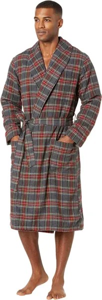 Халат Scotch Plaid Flannel Robe Sherpa Lined Regular L.L.Bean, цвет Grey Stewart