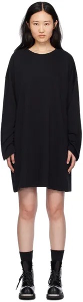 Черное мини-платье с заниженными плечами Mm6 Maison Margiela