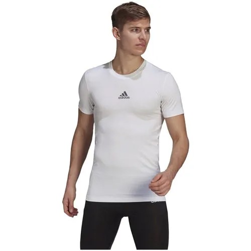 Футболка adidas Techfit Compression Short Sleeve, размер XXL, белый