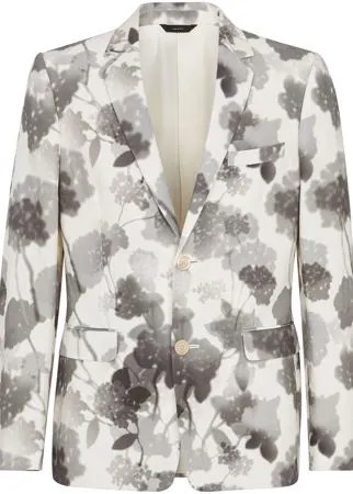 Fendi пиджак строгого кроя с цветочным принтом