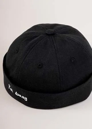Шляпа докер с текстовой вышивкой для мужчины