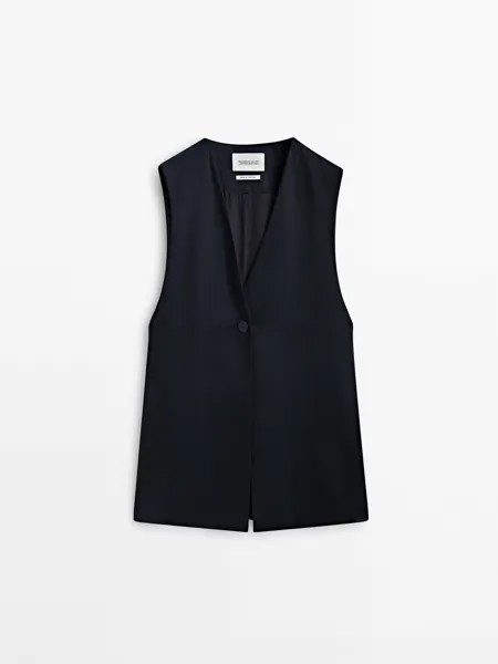 Жилет женский Massimo Dutti 601055540 синий XS (доставка из-за рубежа)
