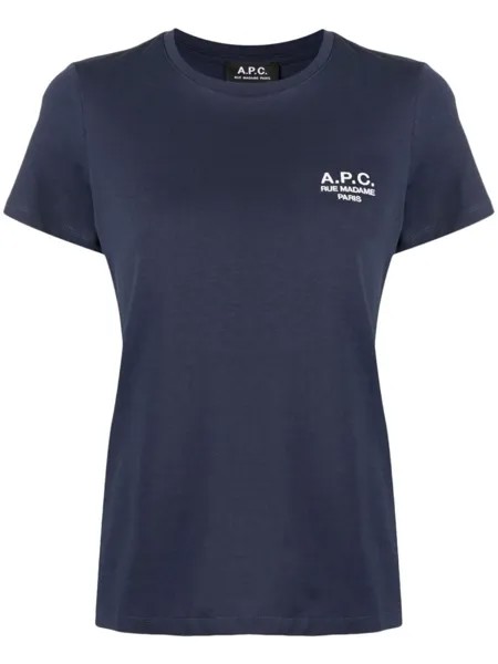 A.P.C. футболка Denise с логотипом, синий