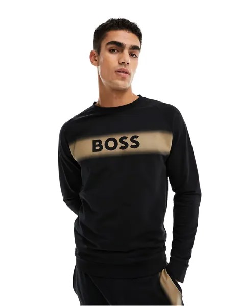 Свитшот Boss Bodywear Authentic With Printed Logo, черный