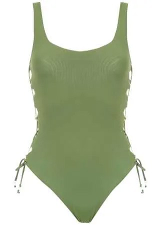 Amir Slama lace up detail swimsuit