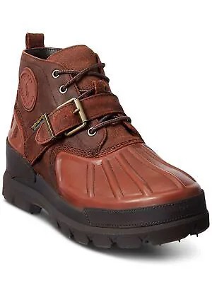 Мужские коричневые кожаные ботинки на танкетке с круглым носком POLO RALPH LAUREN Traction 7 D