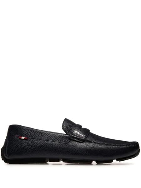 Bally мокасины из зернистой кожи от паралича, черный