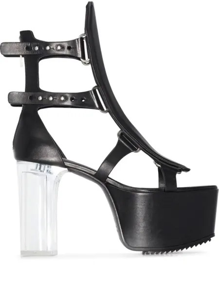 Rick Owens босоножки Spartan 135 на платформе, черный