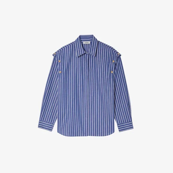 Рубашка Muscade со съемными рукавами в полоску Sandro, цвет bleus