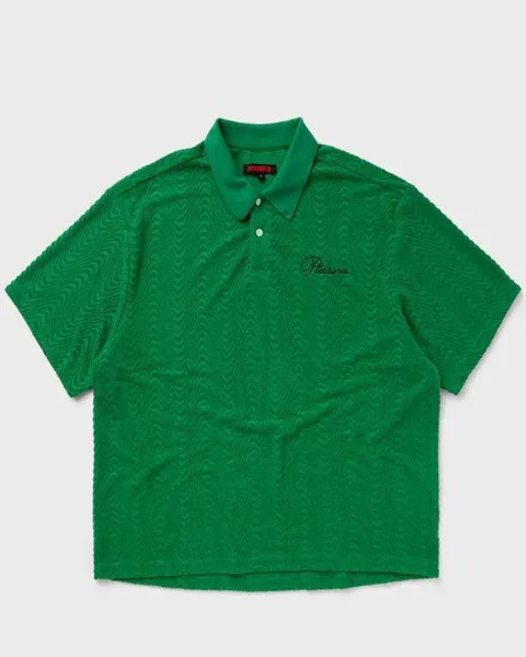 Поло Pleasures Zen Terry Boxy Polo, зеленый