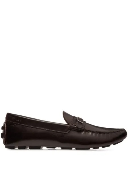 Bally кожаные мокасины с пряжками, коричневый