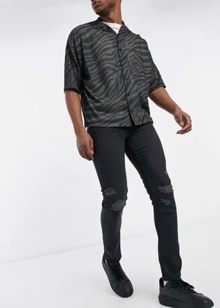 Черные джинсы скинни с рваной отделкой Bolongaro Trevor-Черный цвет