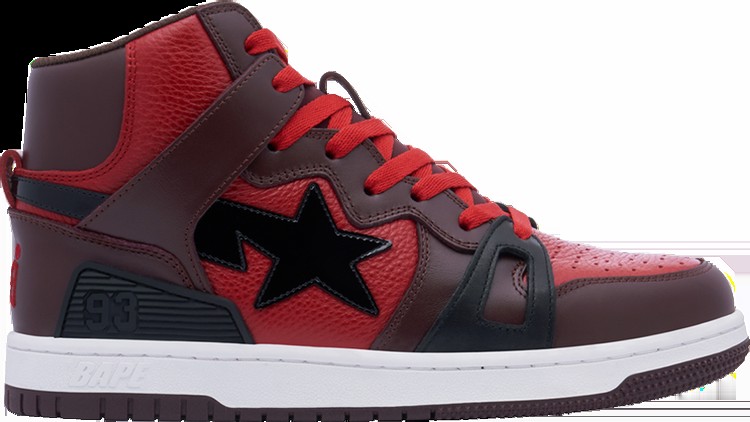 Кроссовки Bapesta 93 Hi 'Bright Rose', красный