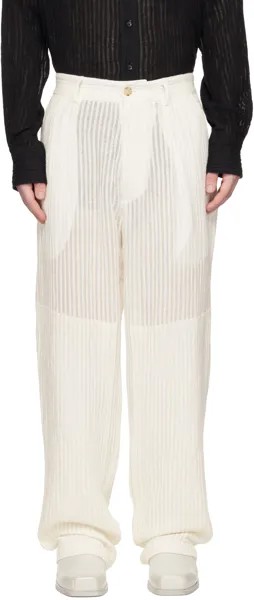 Белые прозрачные брюки COMMAS