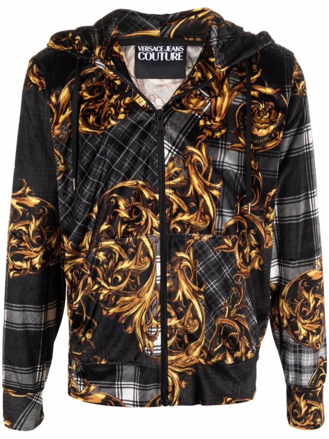 Versace Jeans Couture худи на молнии с принтом Baroque, черный