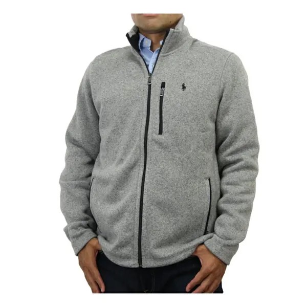 Флисовая куртка Polo Ralph Lauren с молнией во всю длину — винтажный серый цвет