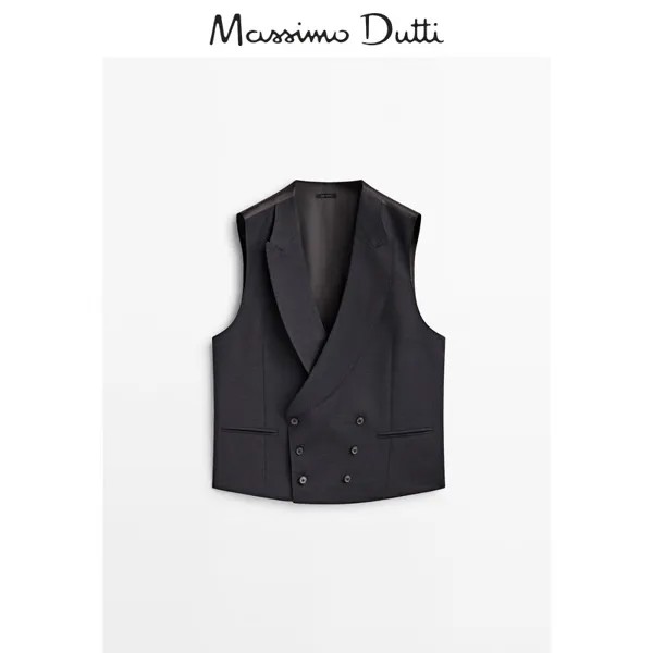 Жилет мужской Massimo Dutti шерстяной, темно-серый