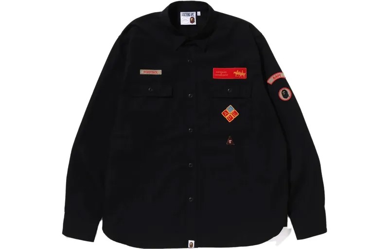 BAPE Bape свободная рубашка бойскаута A Bathing Ape, коричневый
