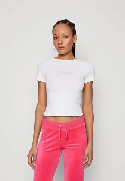 Футболка с принтом Shrunken Tee Juicy Couture, белый