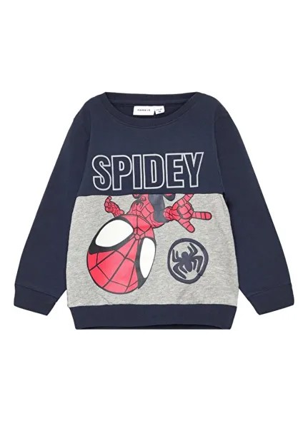 Толстовка для мальчика темно-синего цвета NMMJUBI SPIDEY SWEAT UNB MAR Name İt, темно-синий
