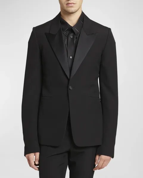 Мужской тонкий пиджак-смокинг с острыми лацканами Givenchy, цвет Black
