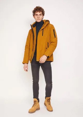 Утеплённая куртка с капюшоном Zolla, цвет Горчичный, размер XXXL