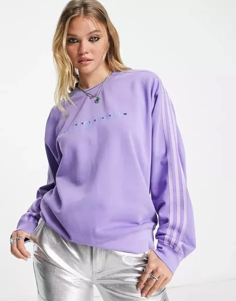 Фиолетовый свитшот в стиле готик adidas Originals — СИРЕНЕВЫЙ