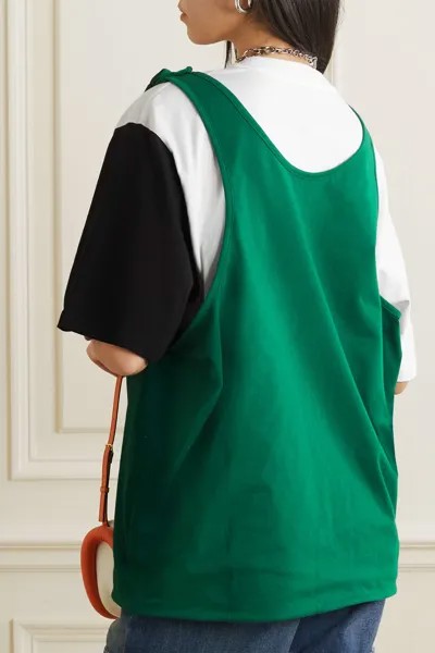 MARNI + Многослойная футболка из хлопкового джерси с вышивкой Carhartt WIP, зеленый