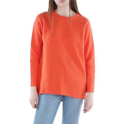 Женская оранжевая футболка с круглым вырезом Eileen Fisher с длинными рукавами, топ XXS BHFO 0029