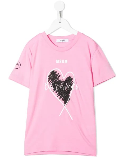 MSGM Kids футболка с принтом