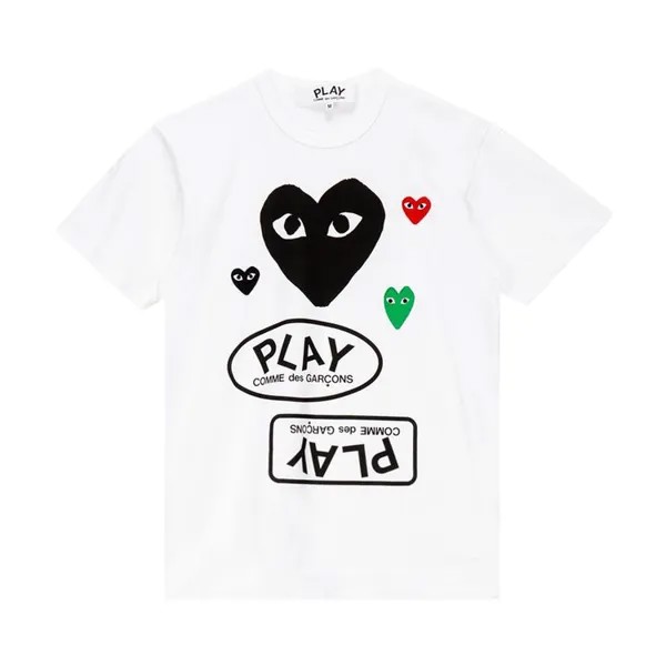 Футболка Comme des Garçons PLAY Miscellaneous Logo T-Shirt 'White', белый