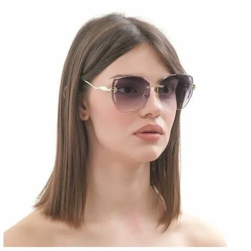 Солнцезащитные очки Мастер К., стрекоза, оправа: пластик, с защитой от УФ, для женщин, фиолетовый
