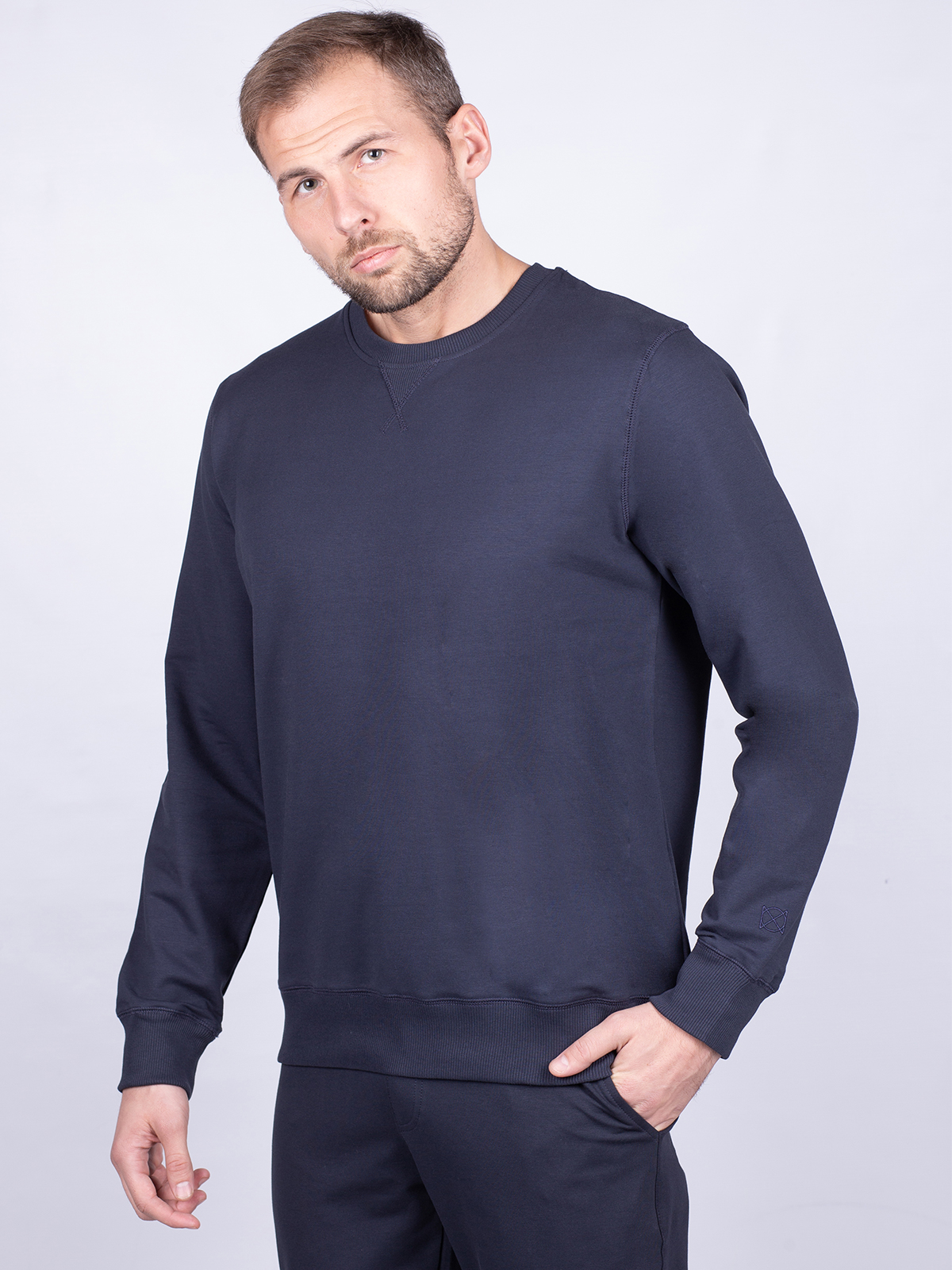 Свитшот мужской Oxouno OXO 0677 FOOTER 01 синий M