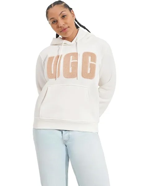 Худи UGG Rey Uggfluff Logo, цвет Nimbus/Sand
