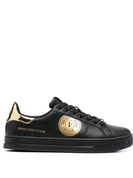 Versace Jeans Couture кеды с нашивкой-логотипом, черный