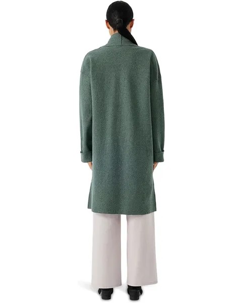 Пальто Eileen Fisher High Collar Coat, цвет Cypress
